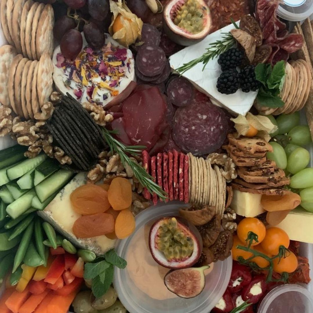 Combined meat and veggie grazing board 5 crop